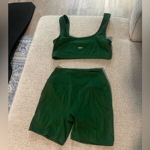 Set active box dip bra and bike short set